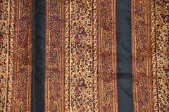 Ellen Tracy Panels of Multi Browns mit schwarzer Bordüre Seidenschal