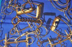 Large Bold Multi-Color "HorseBit" Silk Scarf