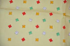 Powder Yellow with Multi Colors Accent Silk Scarf