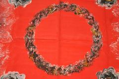 Psychedelic Multi Color Silk Crepe Di Chine Scarf