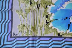 Vera "Shades of Blues Floral" Silk Scarf