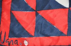 Vera Red, White & Blue "Triangle Print" Silk Scarf