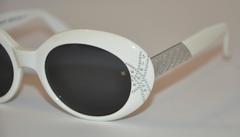 Laura Biagiotti White Accented with Silver Hardware & Studs Sunglasses