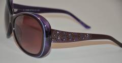 Judith Leiber "Shades of Violet" Lucid with Micro Rhinestone "Leafs Sunglasses