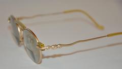 Kansai Yamamoto Matte Gold Tone with Multi-Color "Swirls" Sunglasses