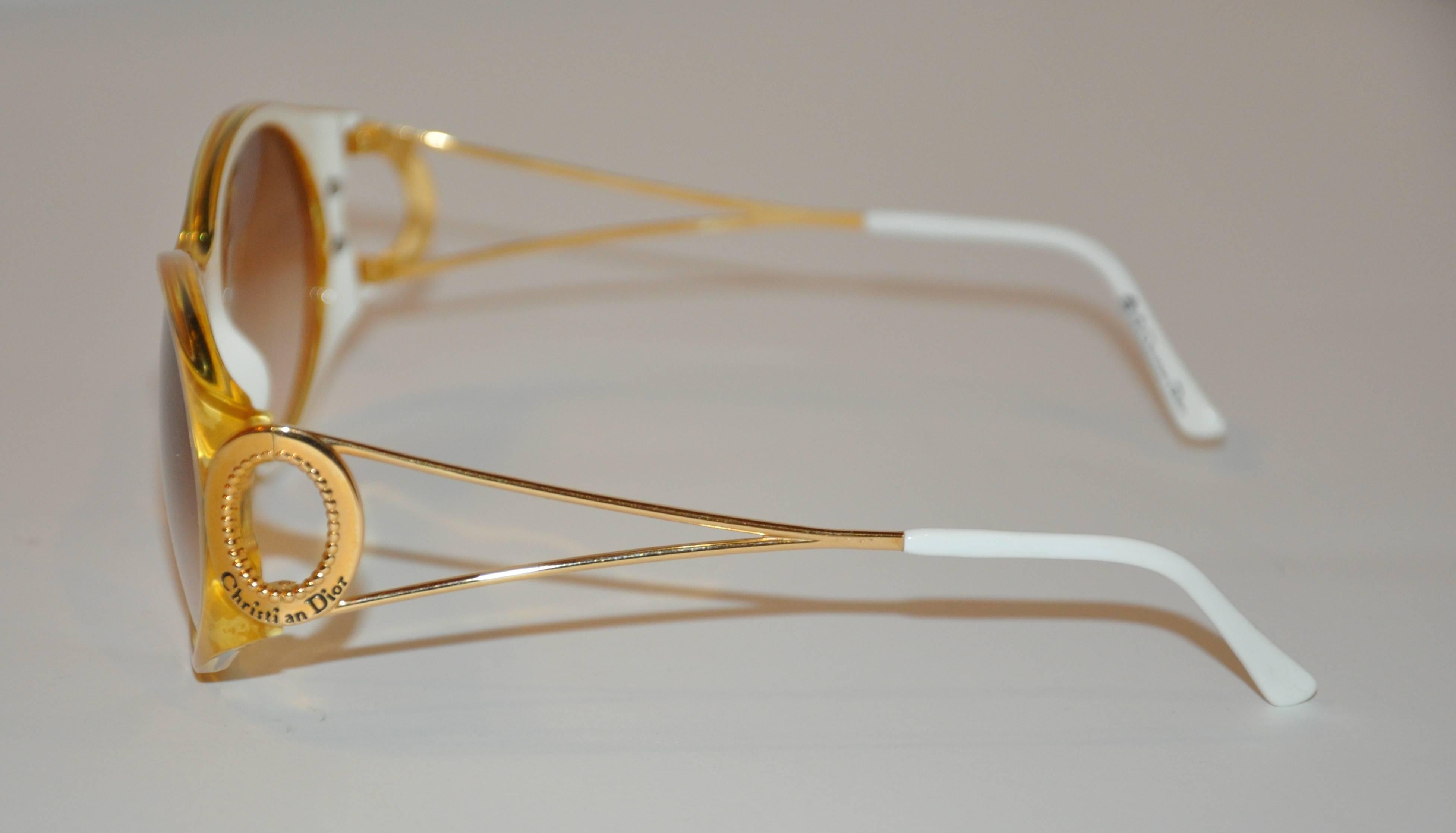 christian dior gold glasses
