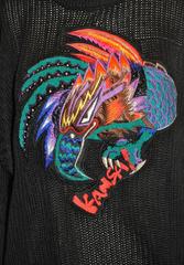 Kansai Yamamoto Multi-Color Detailed "Eagle" Patchwork Woven Silk Pullover