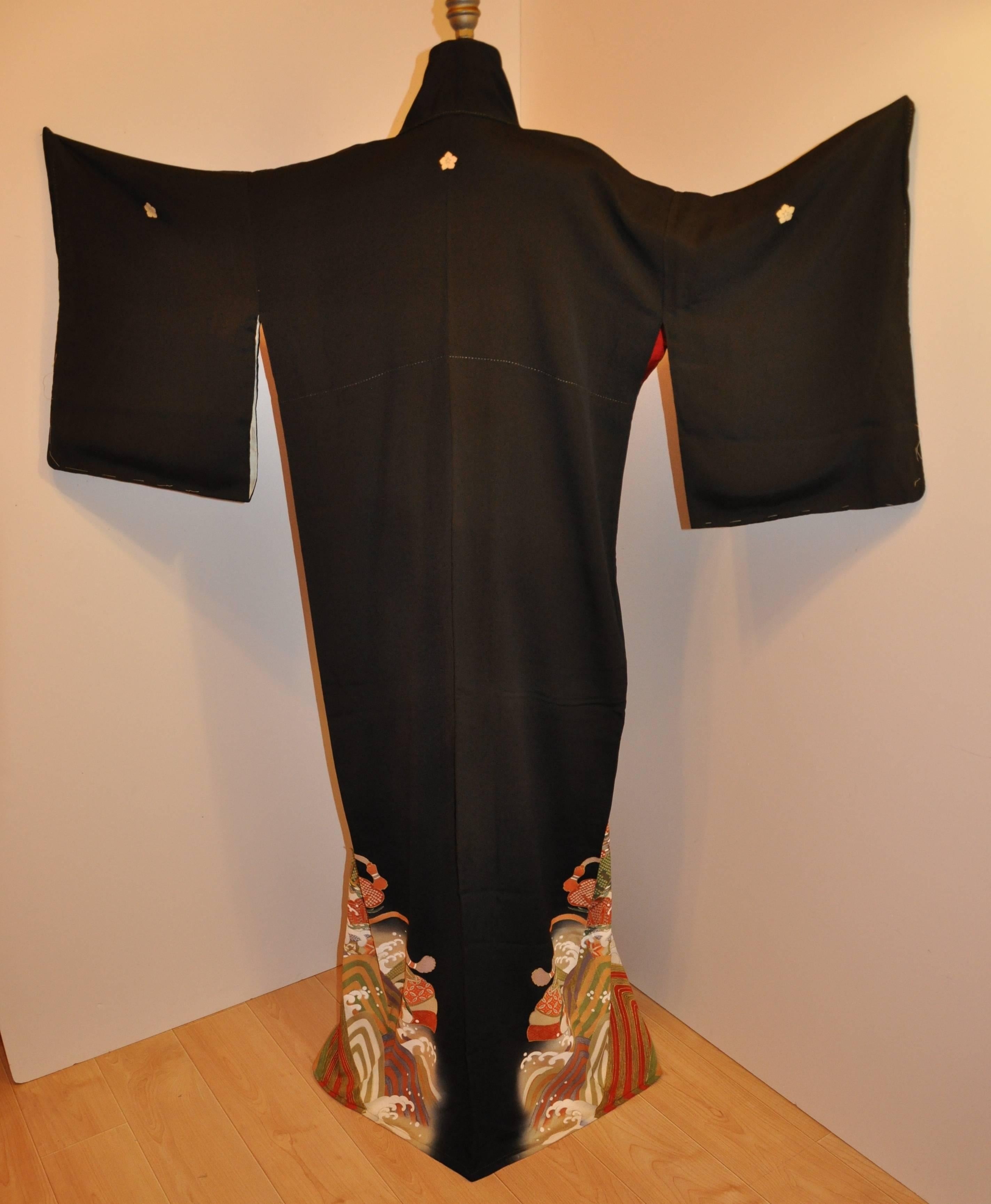 Women's or Men's Black  Silk 