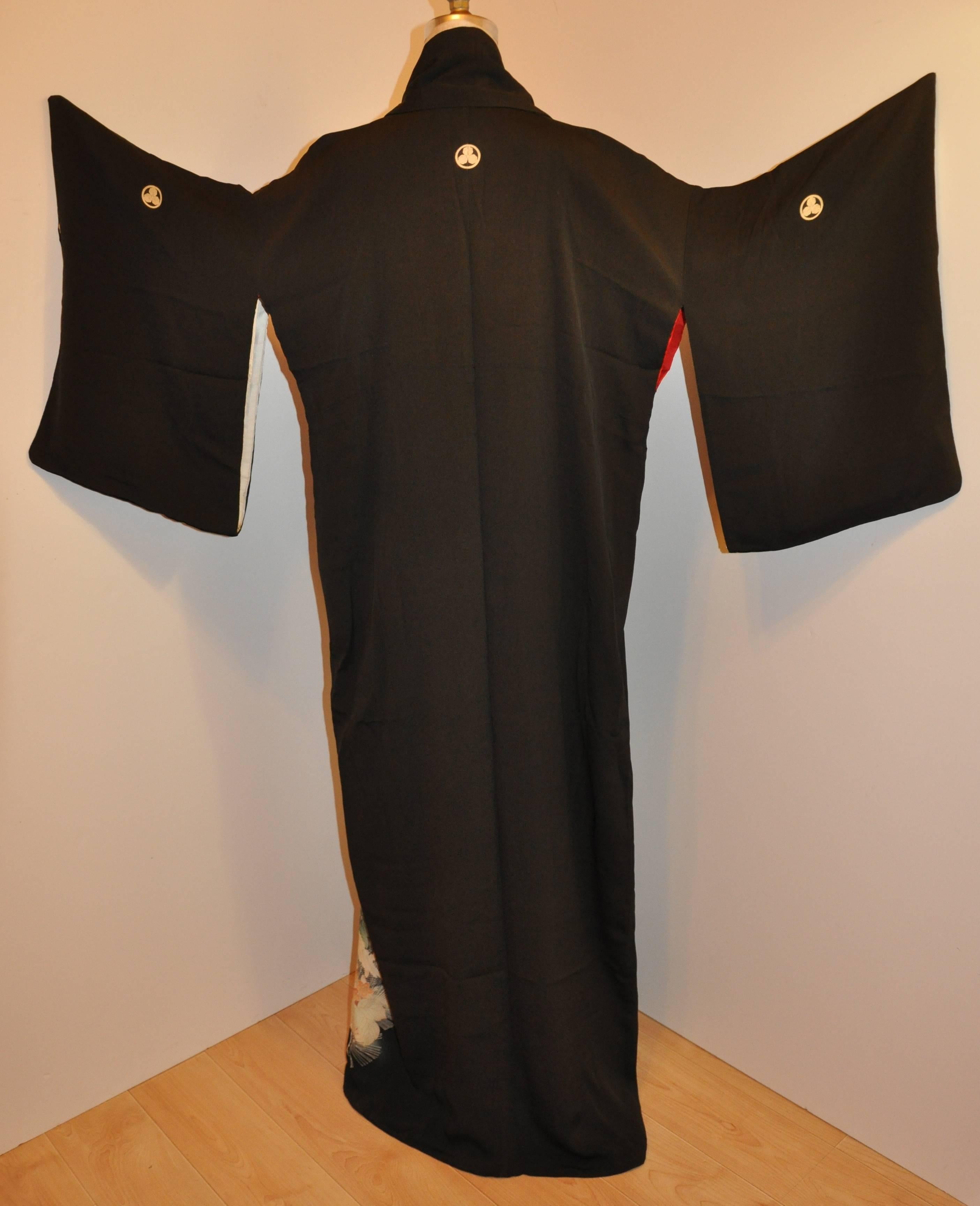 Women's or Men's Black Silk Accented with 