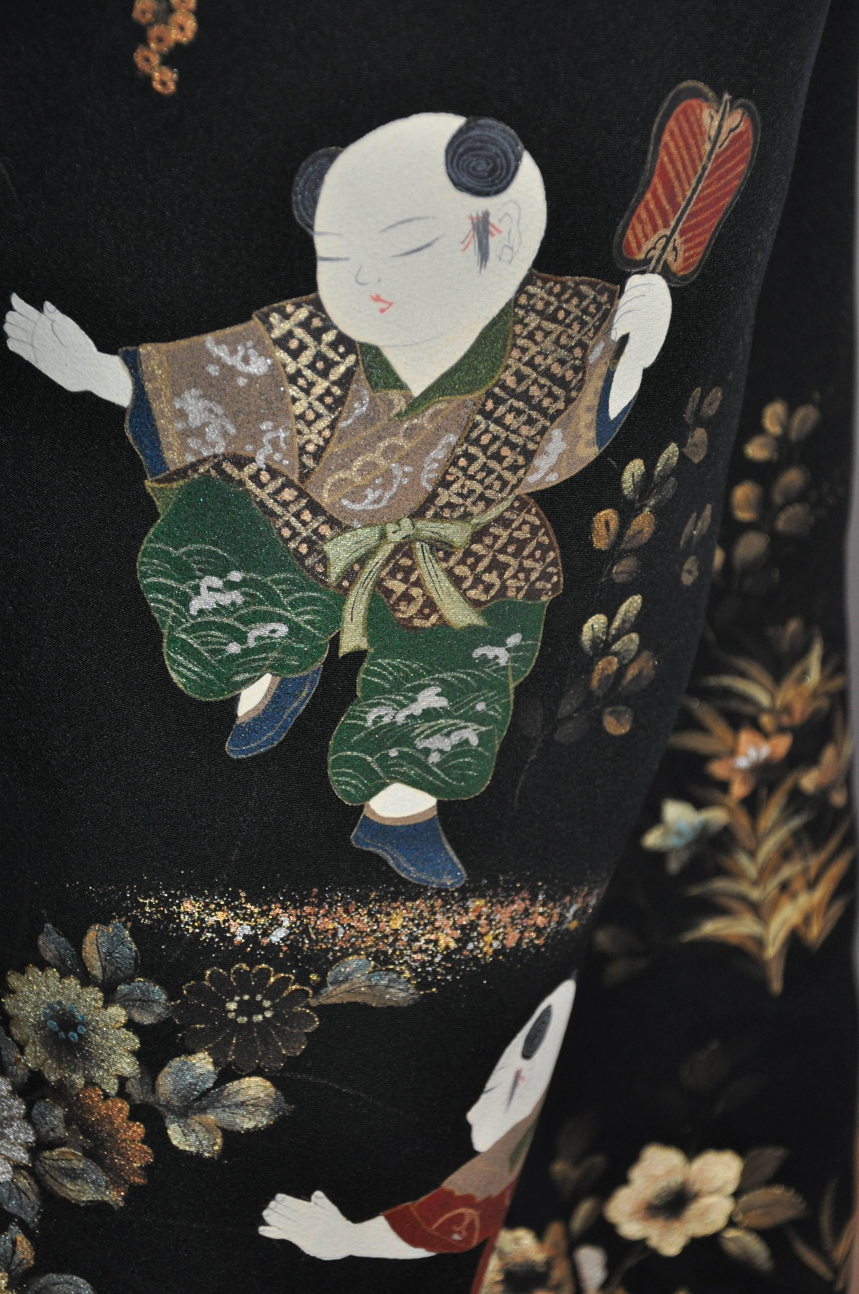 black japanese kimono