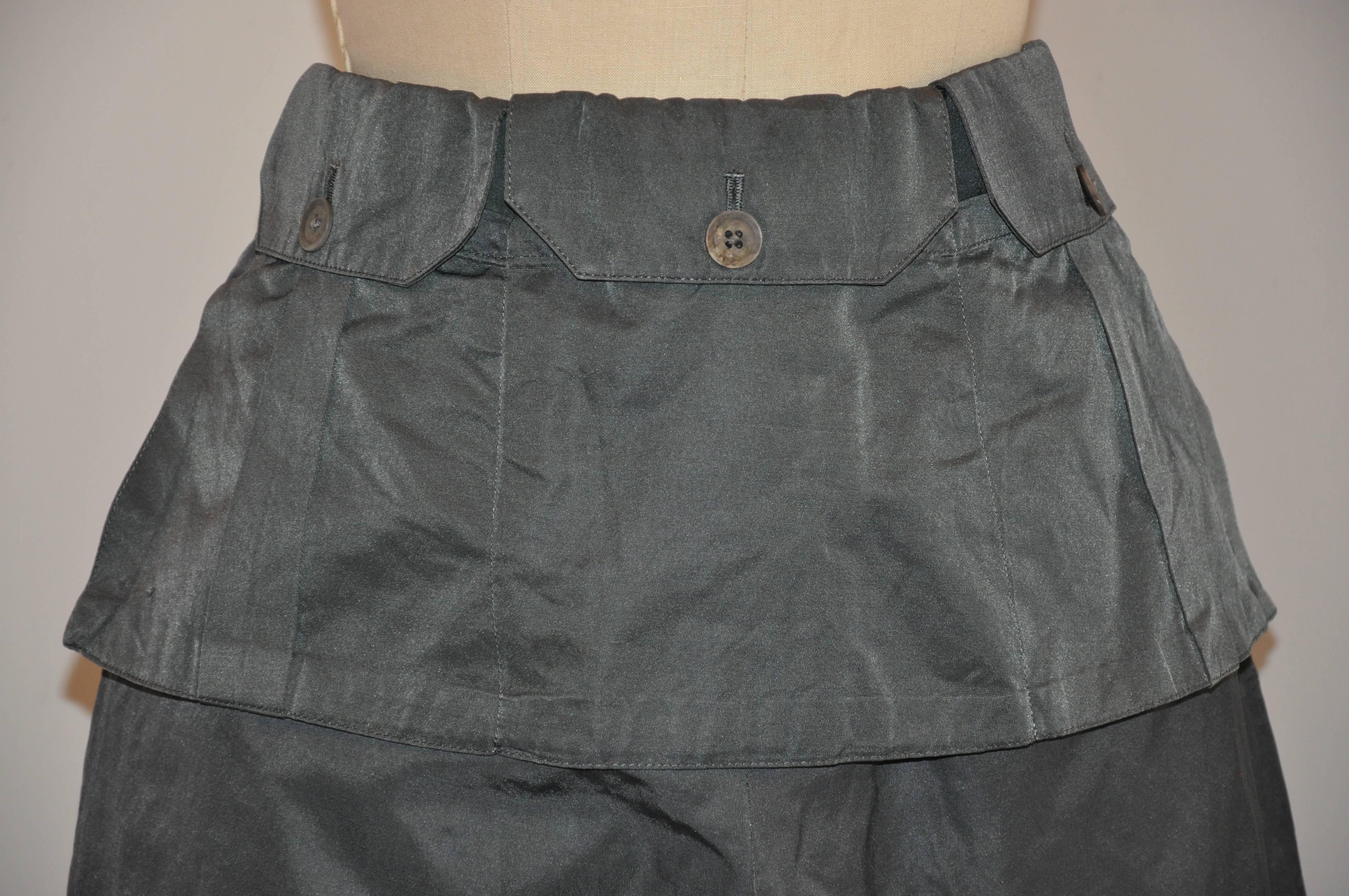 Yohji Yamamoto Steel Gray & Multi-Pocket Apron Trouser In Good Condition For Sale In New York, NY