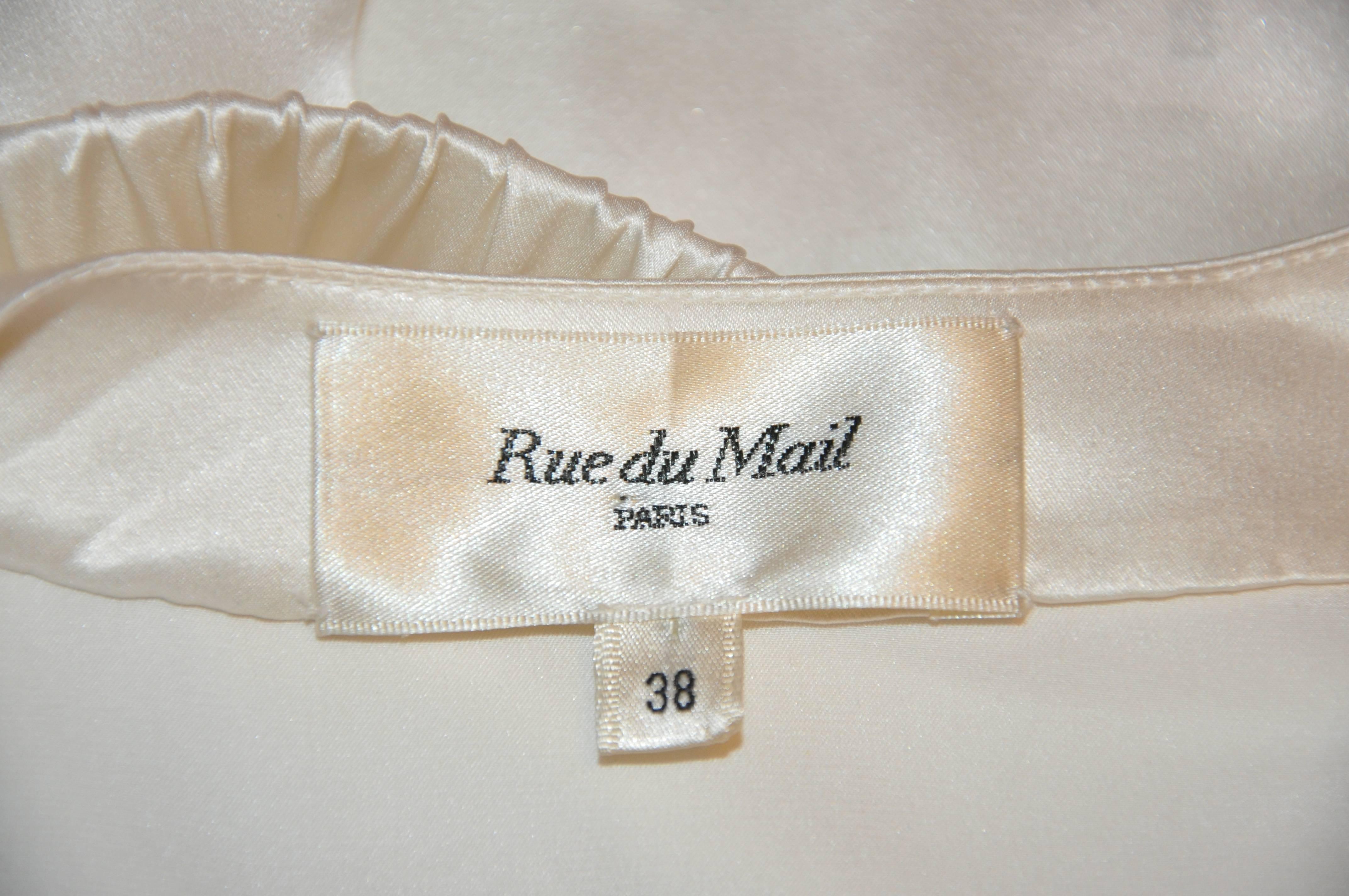 Rue du Mail (Paris) Pearl Silk Crepe di Chine & Micro Seed and Sequin Top In Good Condition For Sale In New York, NY