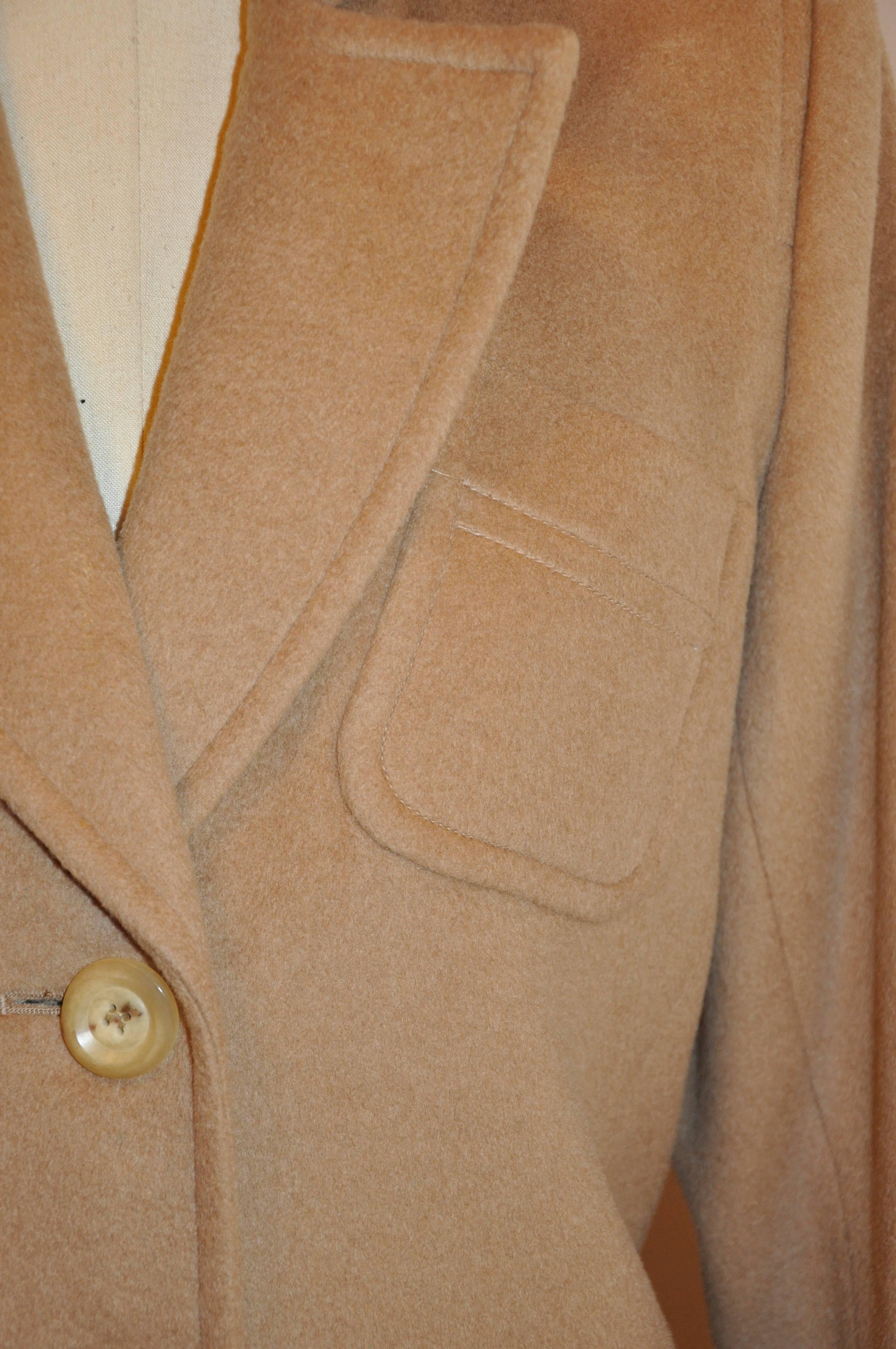 Women's or Men's Yves Saint Laurent Camel-Hair Fully-Lined Camel Three-Button Jacket For Sale