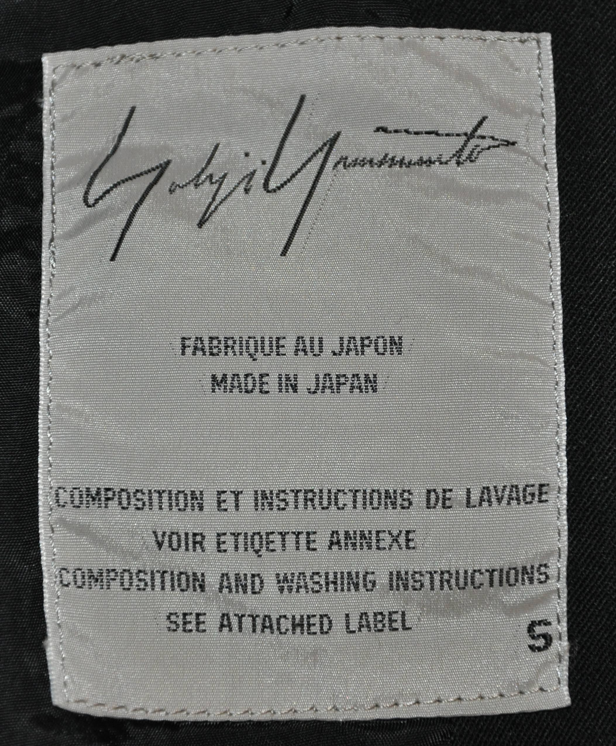 Yohji Yamamoto Black Deconstructed with Boning Bodice Button Jacket For ...