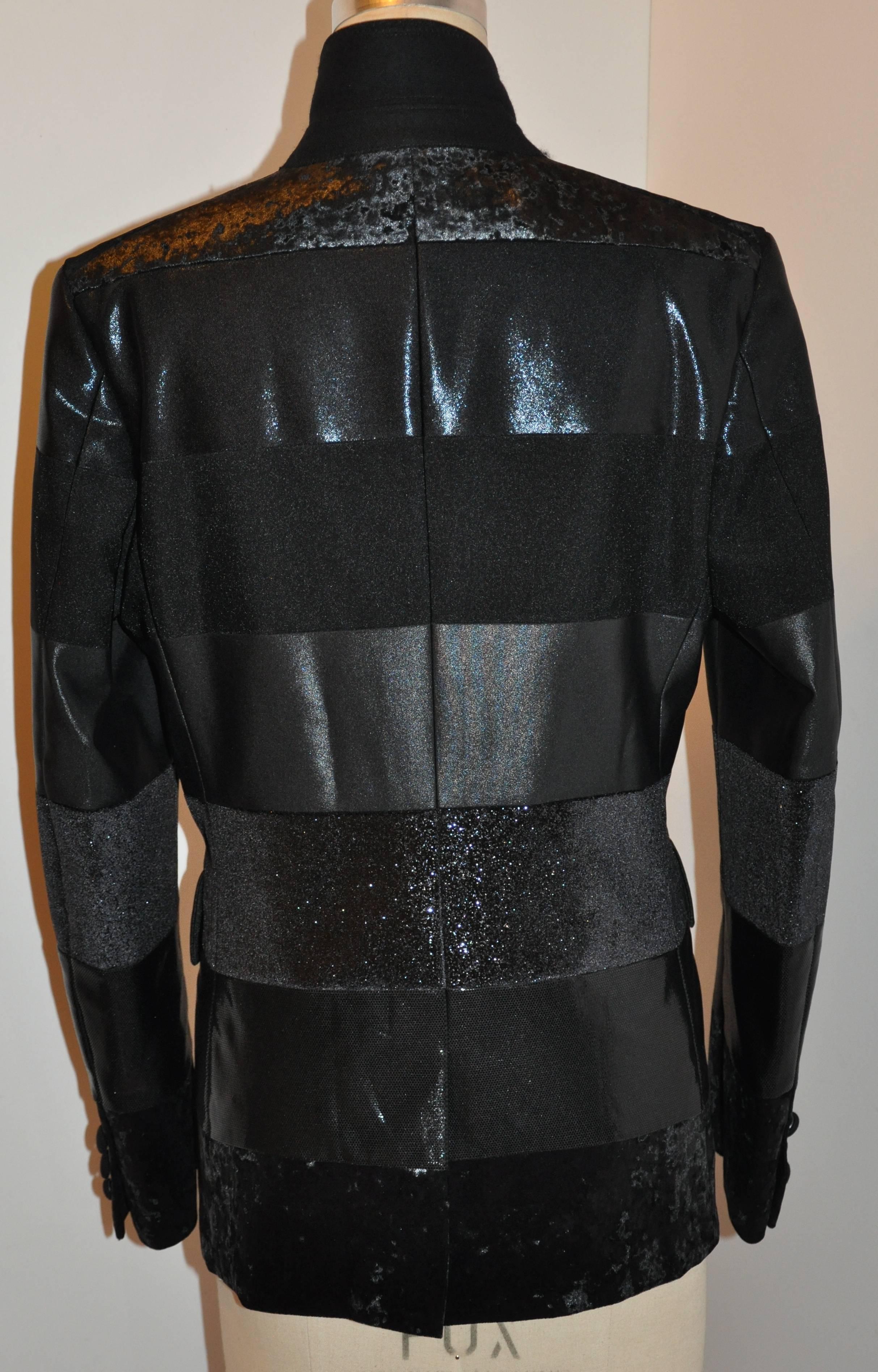 Junya Watanabe 'Comme des Garcons' Black Multi-Textured Evening Jacket For Sale 3