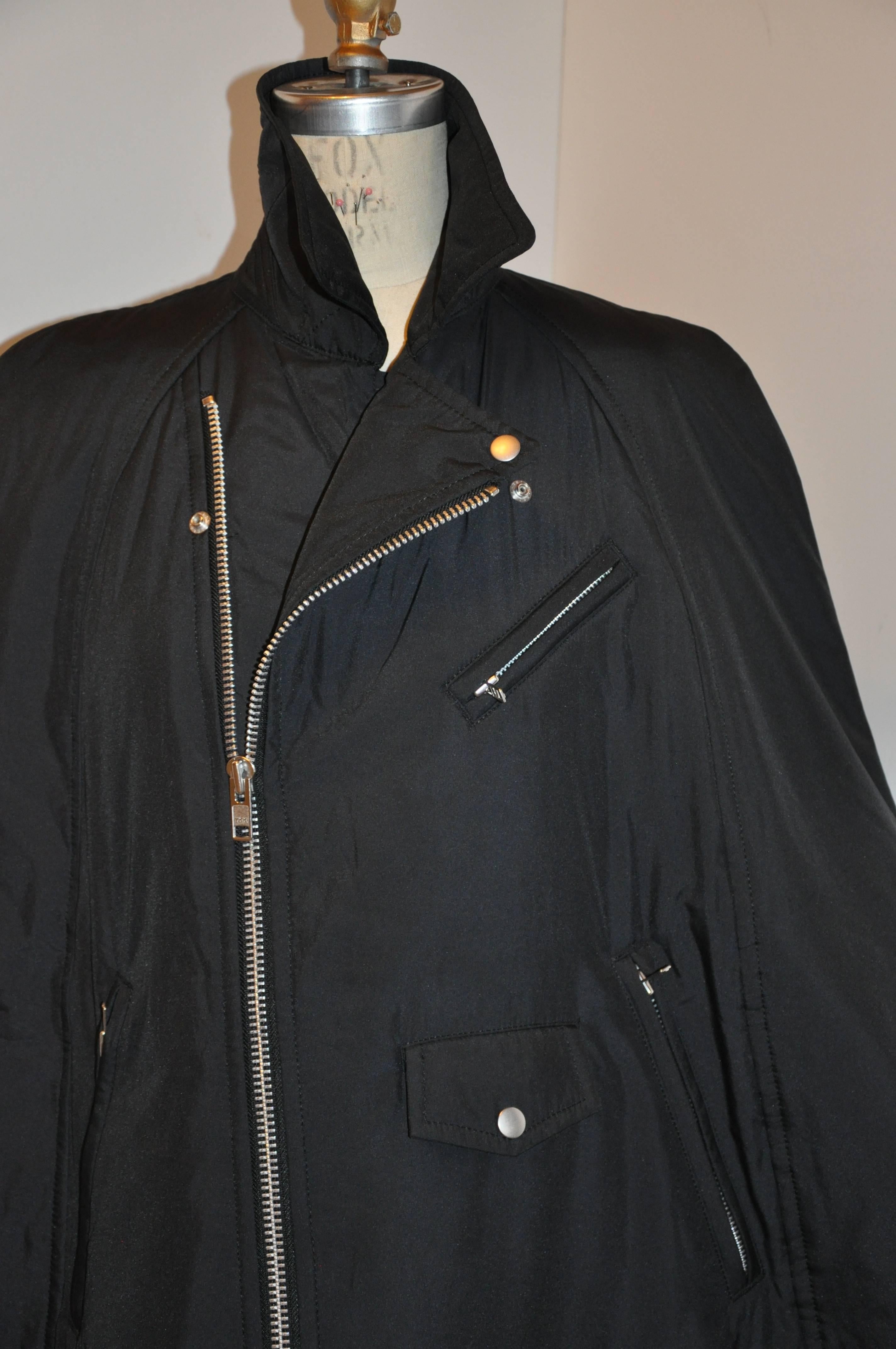 Comme des Garcons 'Comme des Garcons' Black Motorcycle Zippered Poncho In Good Condition In New York, NY