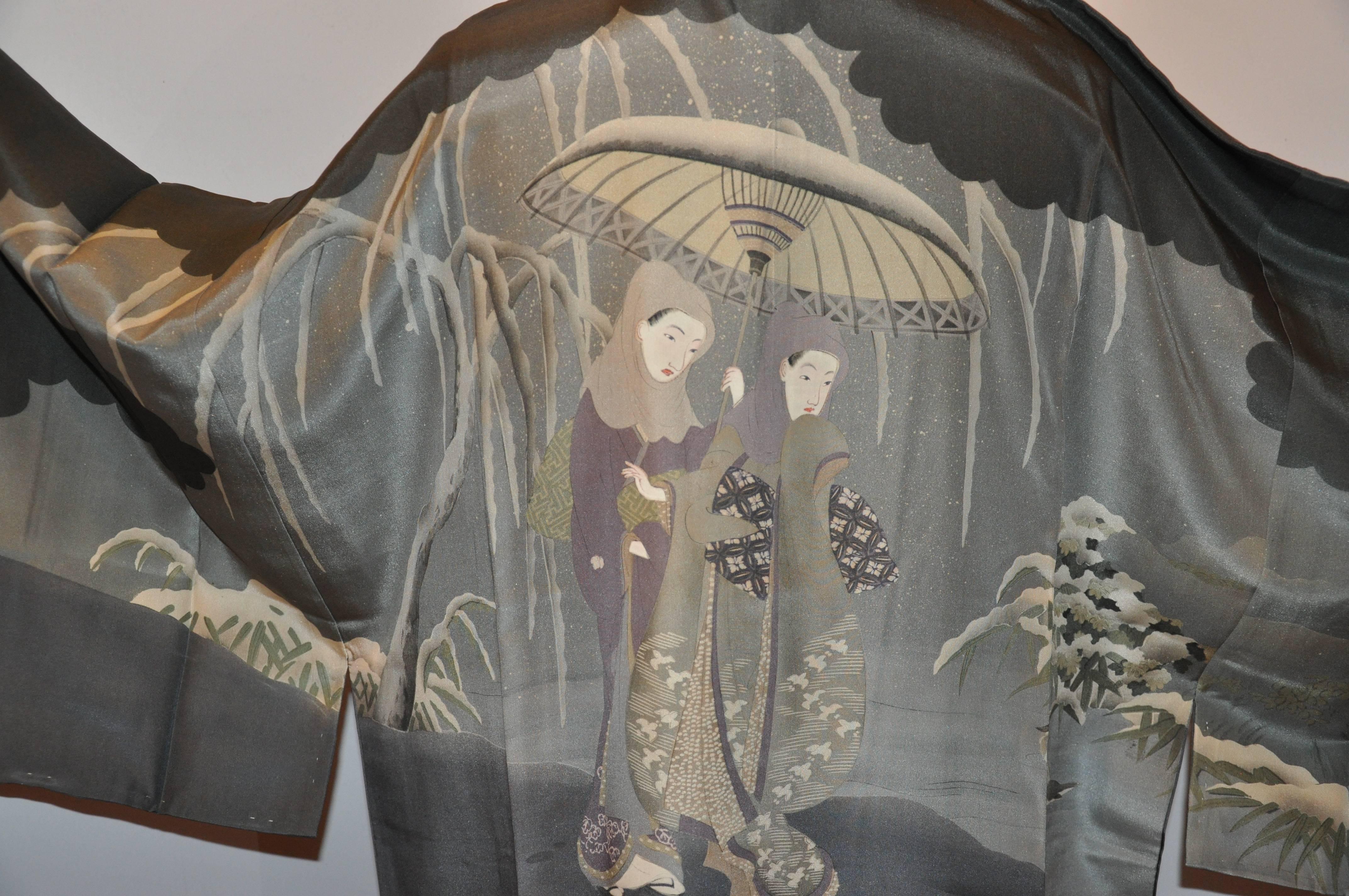black silk kimono