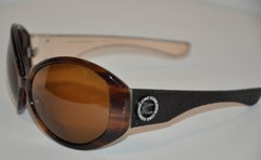 Gafas de sol Kieselstein Cord Huge de carey y piel de becerro de cocodrilo repujada