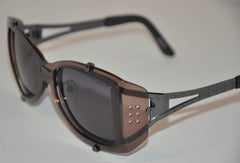 Jean Paul Gaultier Smoked Hardware & Smoked Lucite Studded Sunglasses