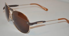 Chloe Polished Gold Hardware Frame Accented with Lambskin Sunglasses