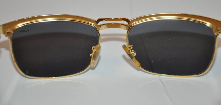 Police Polished Gold Hardware with Matted Black Accent Sunglasses For Sale  at 1stDibs