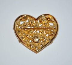 Yves Saint Laurent "Hearts to Hearts" Huge Multi-Rhinestone Brooch