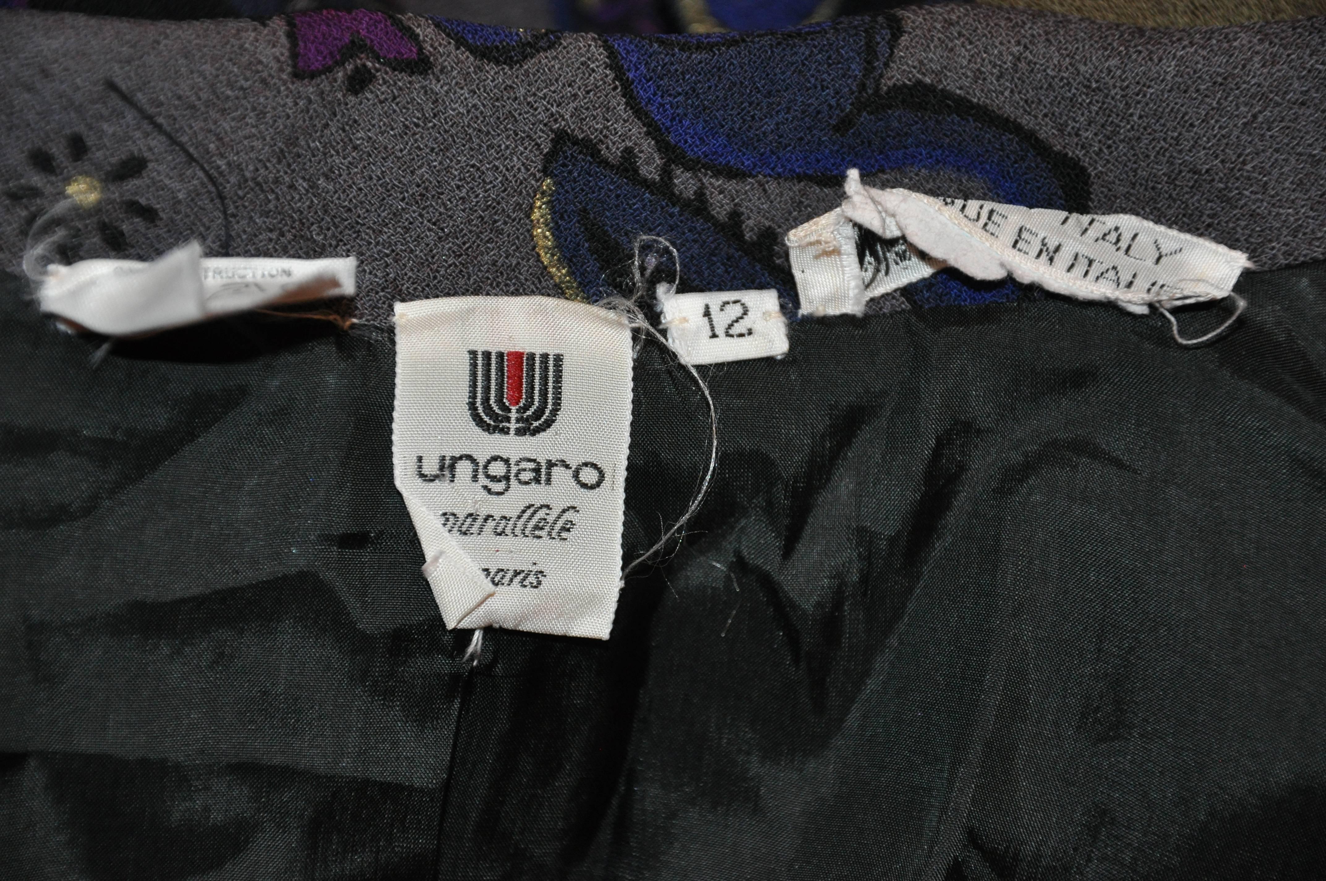 Emmanuel Ungaro Whimsical Multi-Color Palsey & Floral Wool Challis Jacket For Sale 2