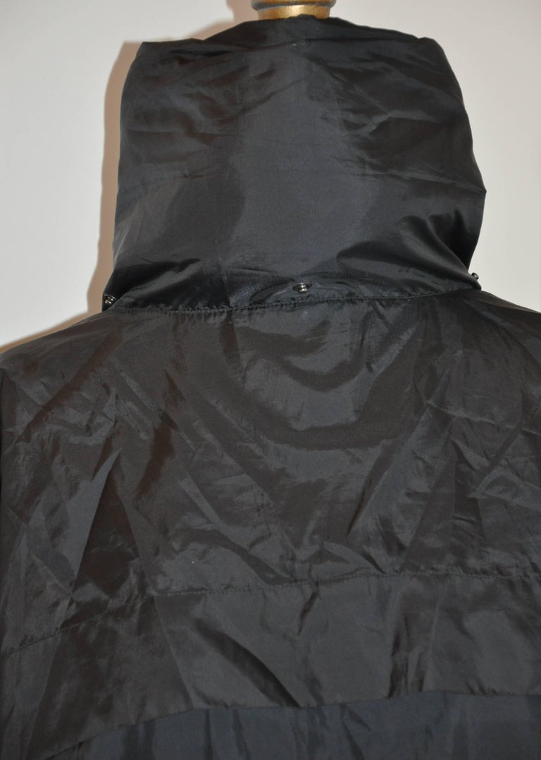 Issey Miyake Men's Black Nylon Optional High-Collar Trench with Hidden ...