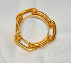 Hermes Gilded Gold Vermeil Hardware Chain-Link Scarf Ring