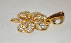 Kenneth Jay Lane "Lucky Clover" Faux Diamonds Encrusted Pendant