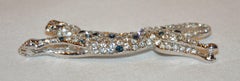 Kenneth Jay Lane Jaguar with Faux Diamonds and Faux Sapphires Brooch