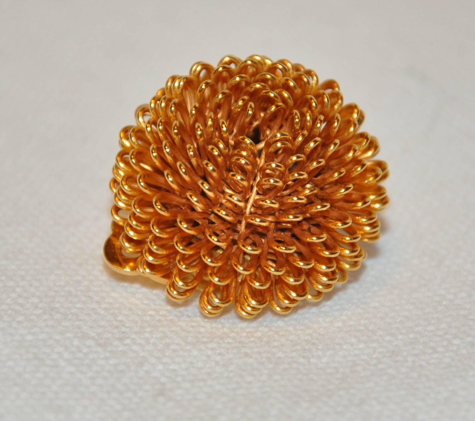Vergoldete Gold Vermeil-Ohrringe mit „Starburst“-Beschlägen (Neobarock) im Angebot