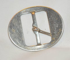 Vintage "Art Nouveau" Hand-Etched Silver Hardware Belt Buckle