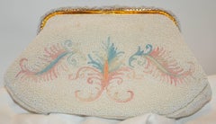 Walborg Hand-Beaded Micro Seed & Hand-Embrodiered "Floral & Leafs" Clutch