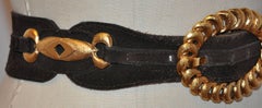 Leo Lola Coco-Brown Suede with Gilded Gold Vermeil Hardware Belt