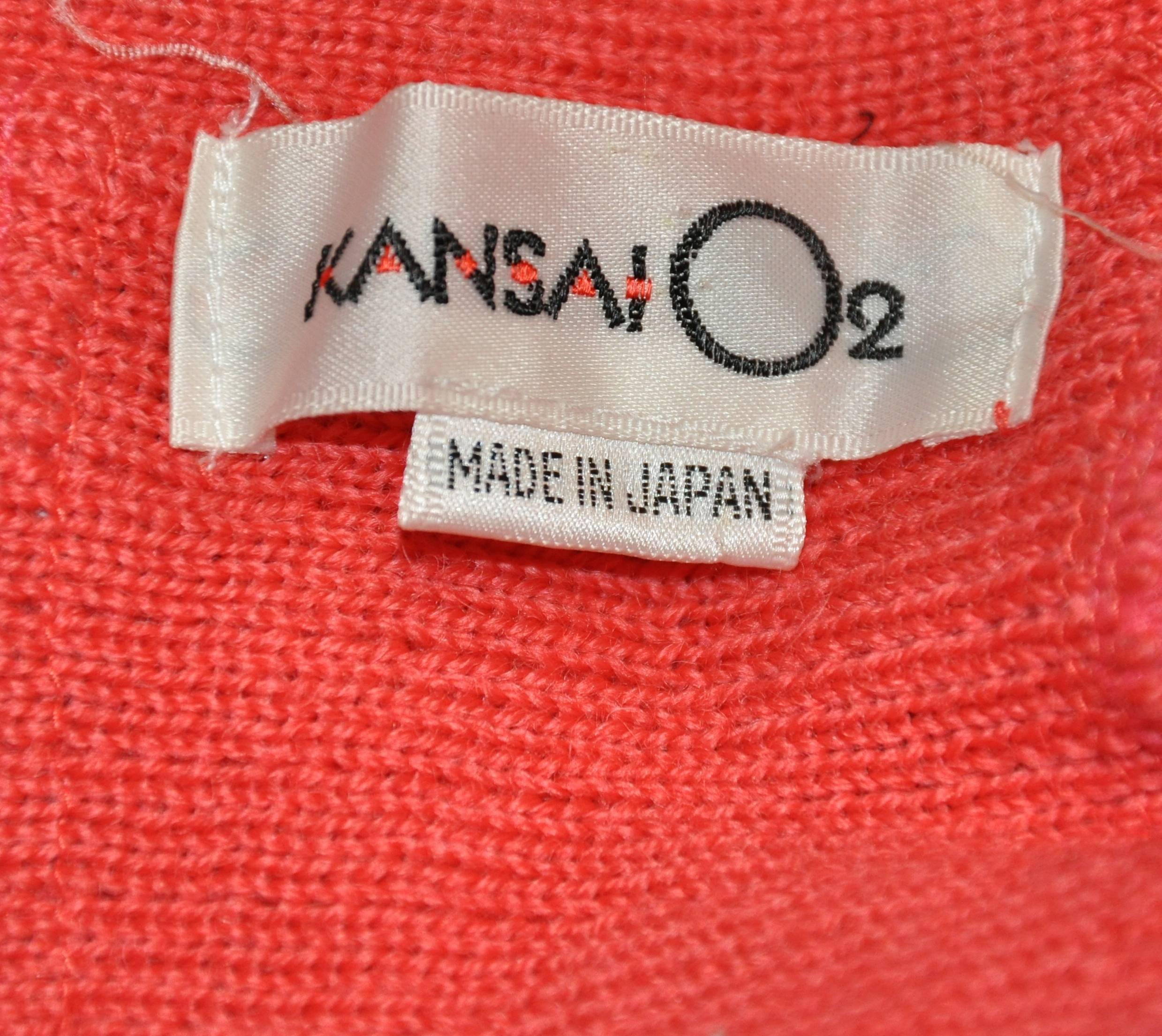 Kansai Yamamoto - Cardigan en laine brodé multicolore et multicolore Bon état - En vente à New York, NY