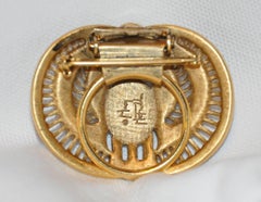Mary McFadden Gilded Gold Hardware "Scrab" Optional Clip on Brooch