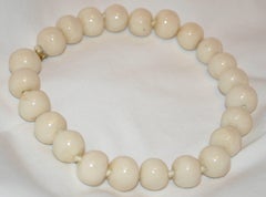 Kenneth Jay Lane Chunky Cream Hand-Knotted Necklace