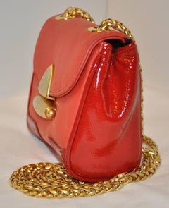MCM Red with Red Patent Leather Calfskin Miniature Evening Shoulder Bag