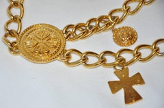 Gilded Gold Vermeil Hardware Double-Row Chain-Link Multi "Charms" Belt