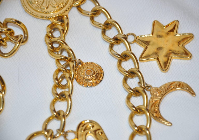 Gilded Gold vermeil hardware double row chain link vintage belt . Gilded Gold Vermeil Hardware Double-Row Chain-Link Multi  main image 4
