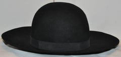 Yves Saint Laurent Black Wool Felt Wide Brim Hat
