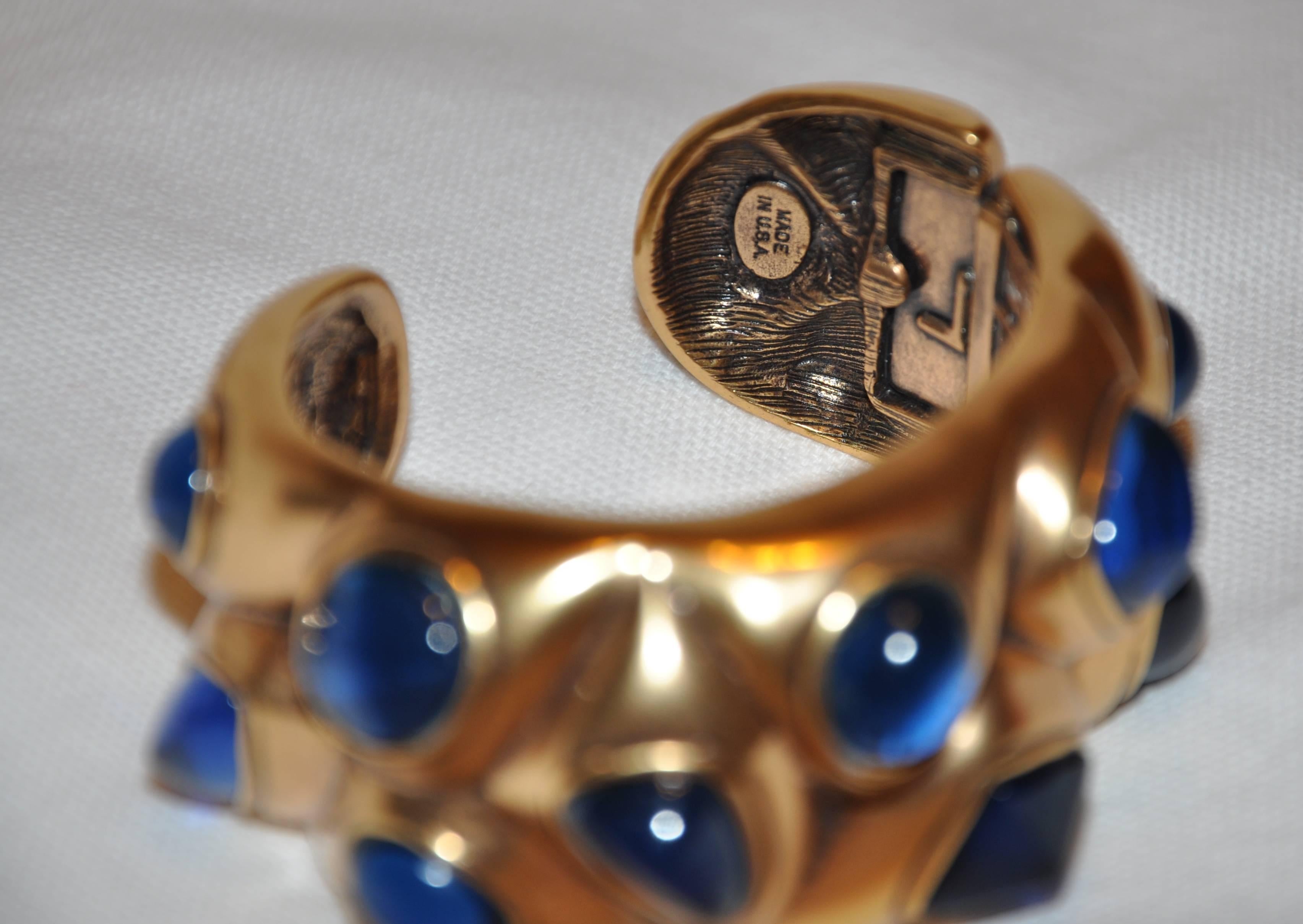 da uomo o donna Oscar De La Renta Collana e Bracciale in Oro Dorato con Vetro Pour in vendita