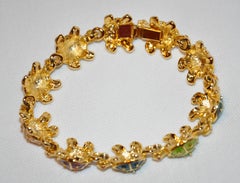 Kenneth Jay Lane Whimsical Multi-Color Multi-Enamel "Turtles" Bracelet