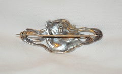 Broche « Lady and Stars » en argent sterling 925 de style Art nouveau
