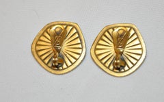 Yves Saint Laurent Plum Pour Glass with Gold Hardware Earrings