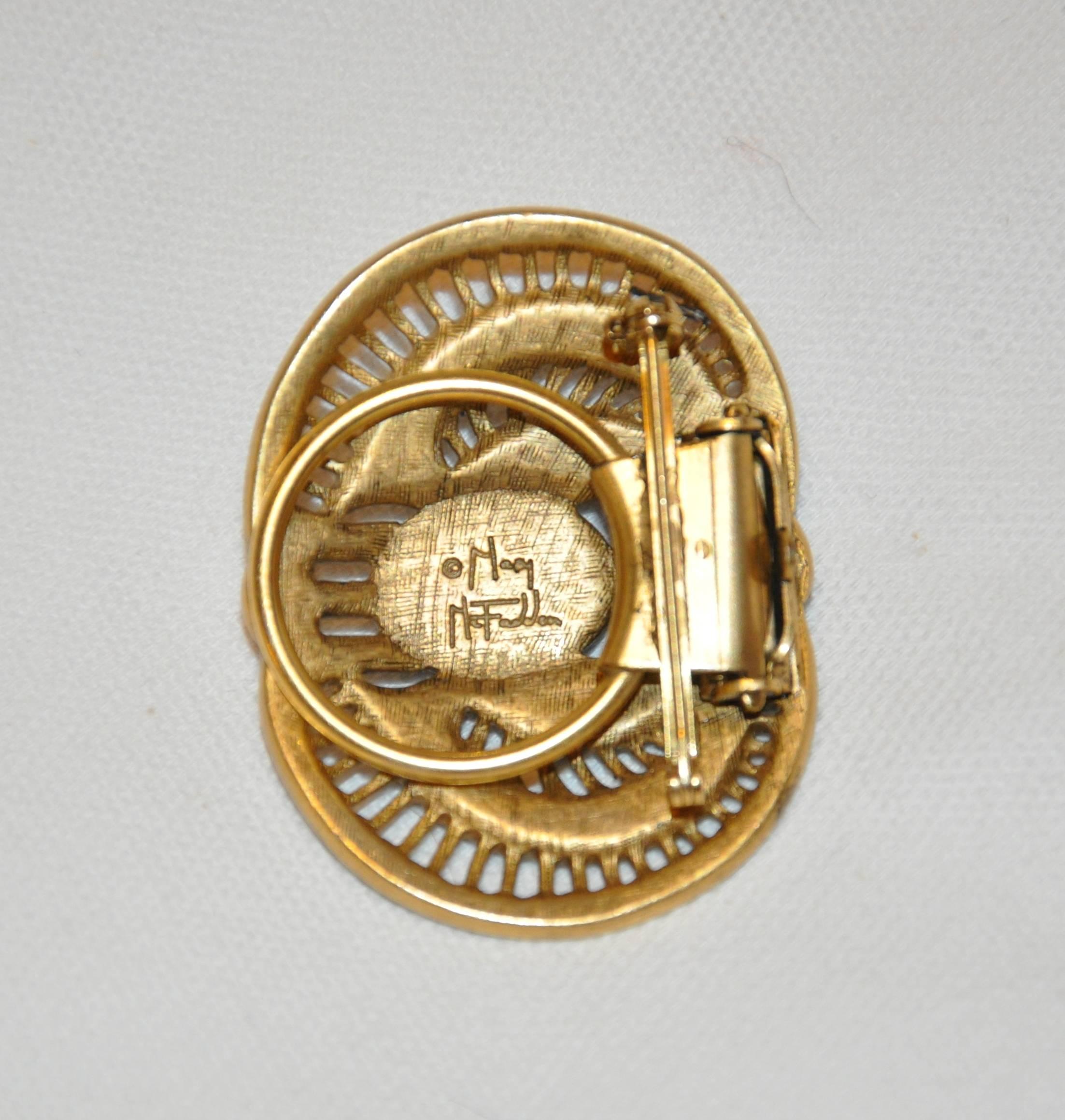 Egyptian Revival Mary McFadden Gilded Gold Hardware Detailed 