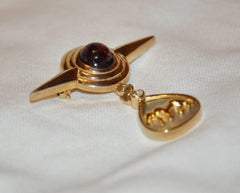 Gilded Gold & Silver Vermeil Hardware with Faux Stone Brooch