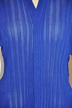 Bold Blue Lapis Asymmetric & Lace Open Cardigan