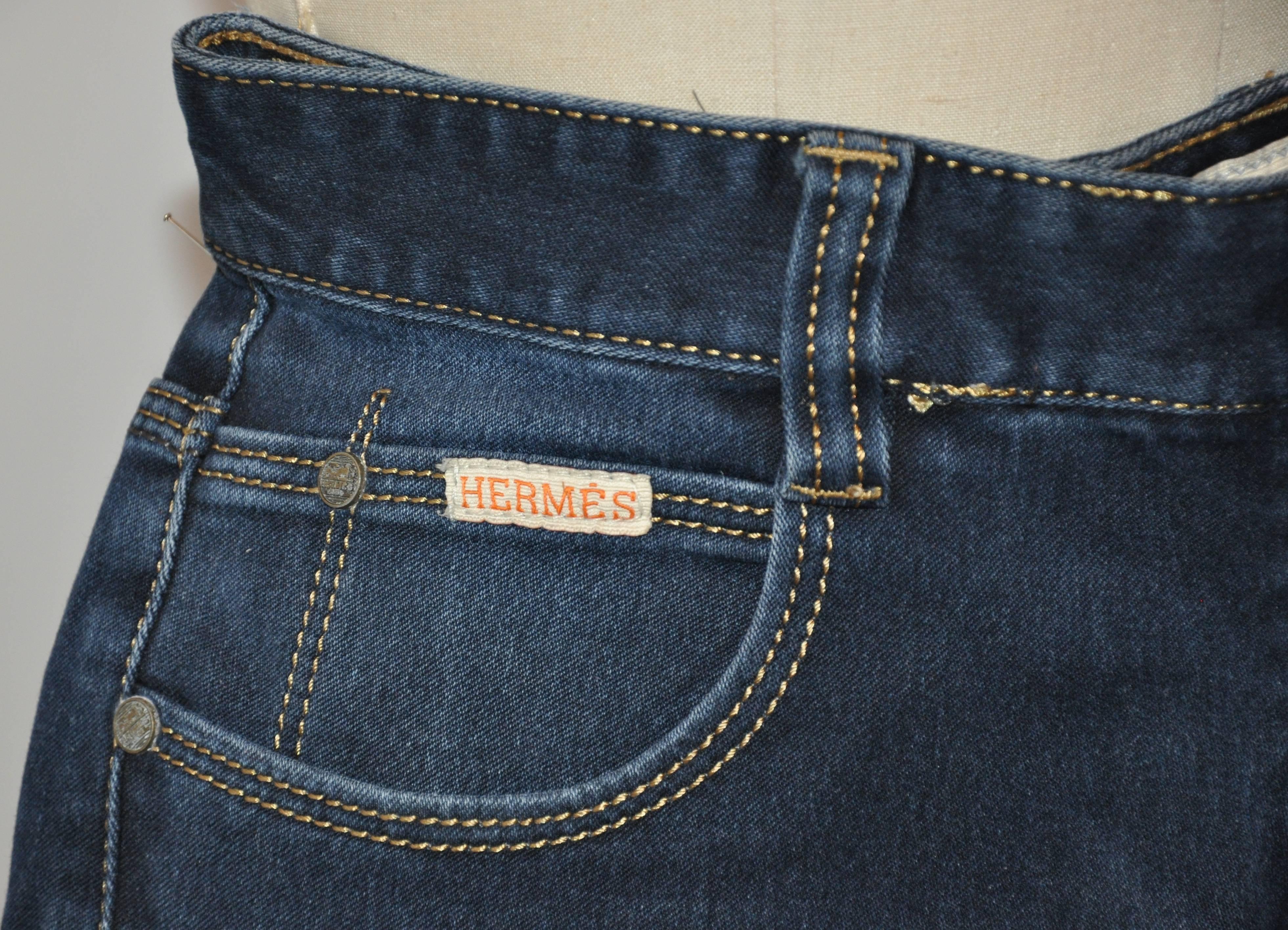 Nero Jeans Hermes slim-fit a 5 tasche in denim in vendita